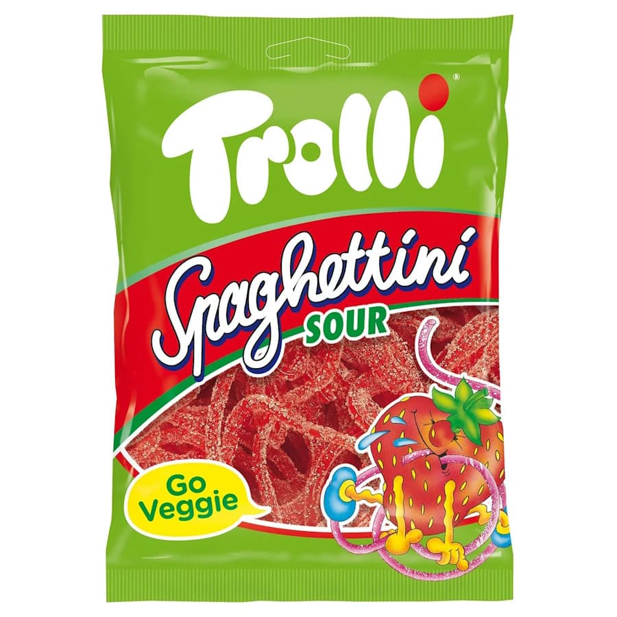 Жев.мармелад Trolli Spaghettini Sour Strawberry 100гр