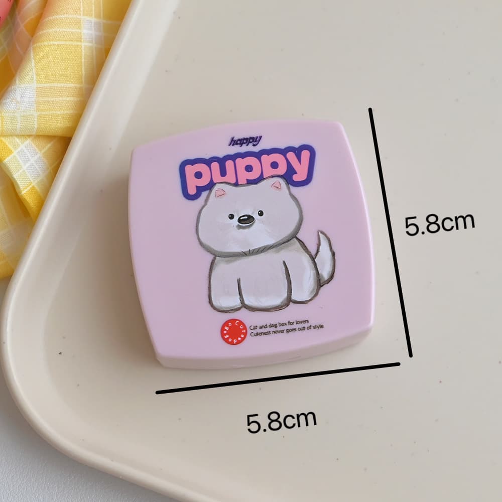 Контейнер для линз розовый квадратный "Puppy"