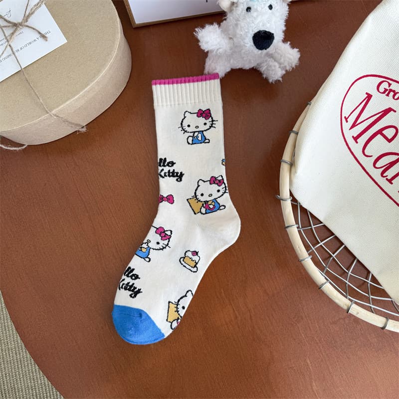 Носочки "Hello Kitty" розовая полоска сверху