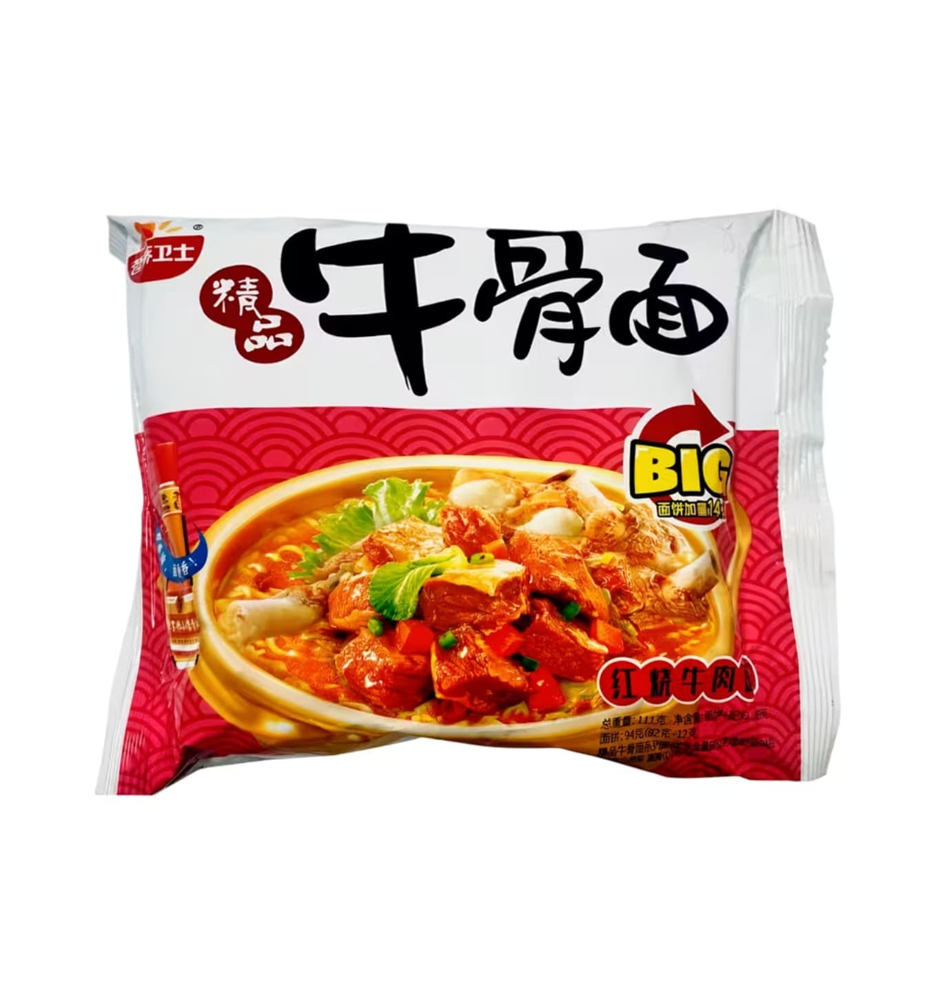 Лапша Yingyang Weishi со вкусом тушеной говядины в красном соусе 108гр