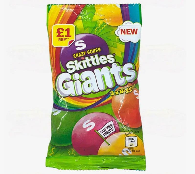 Драже Skittles Giants SOUR (Гигантские Кислые) 116 гр (14)