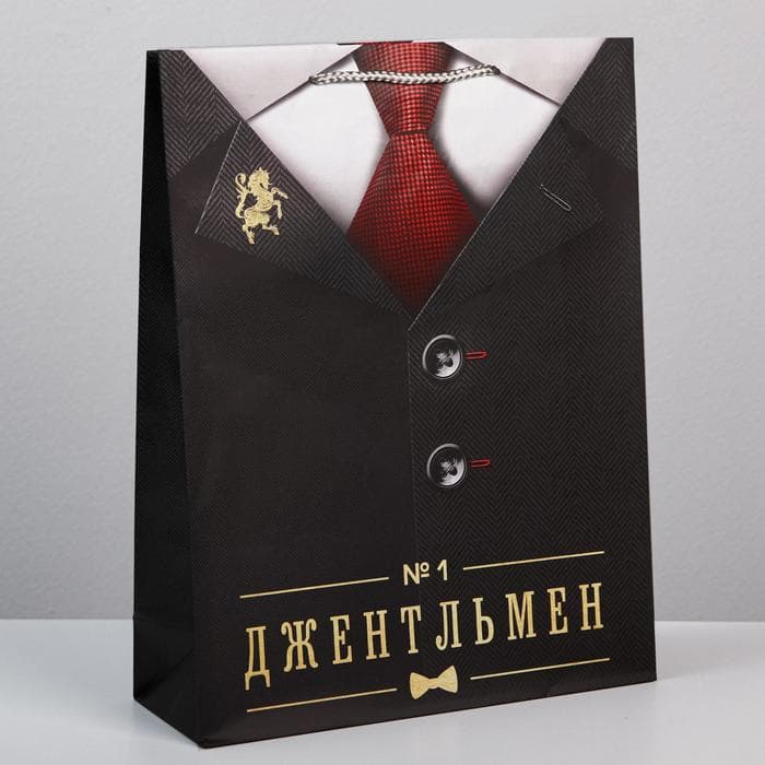 Пакет ламинированный «Джентльмен», L 28 х 38 х 9 см