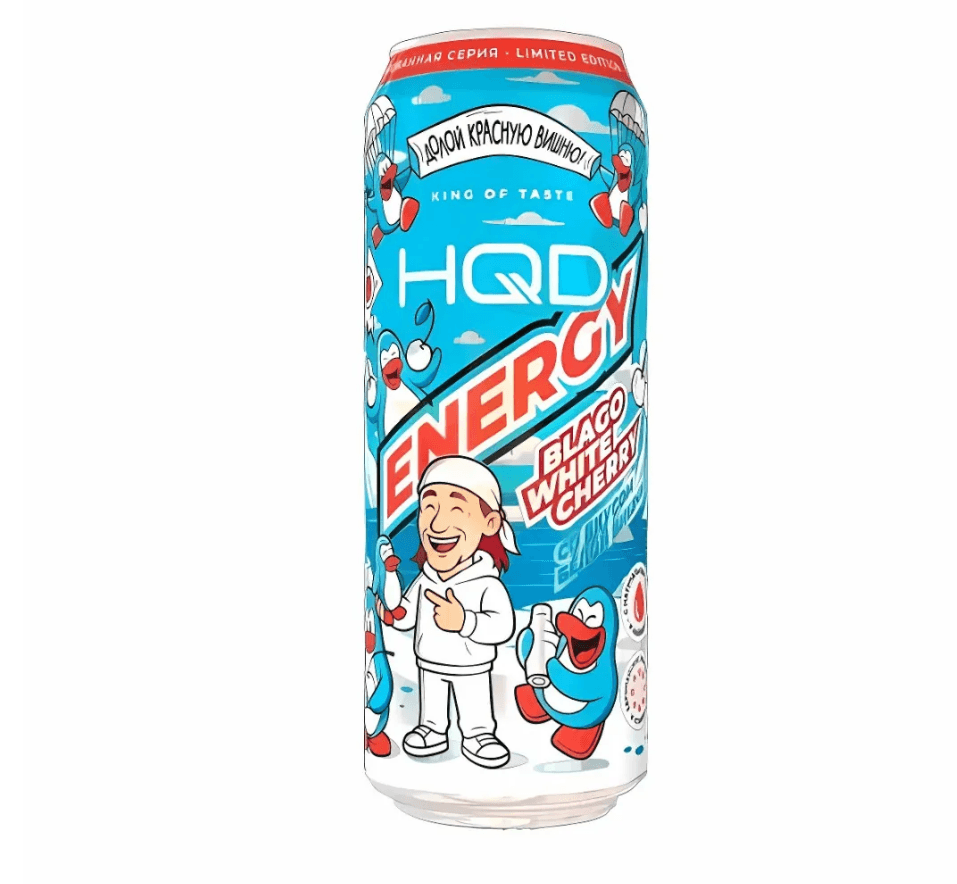 Энергетический напиток HQD Energy Blago White Cherry со вкусом белой вишни, 450 мл