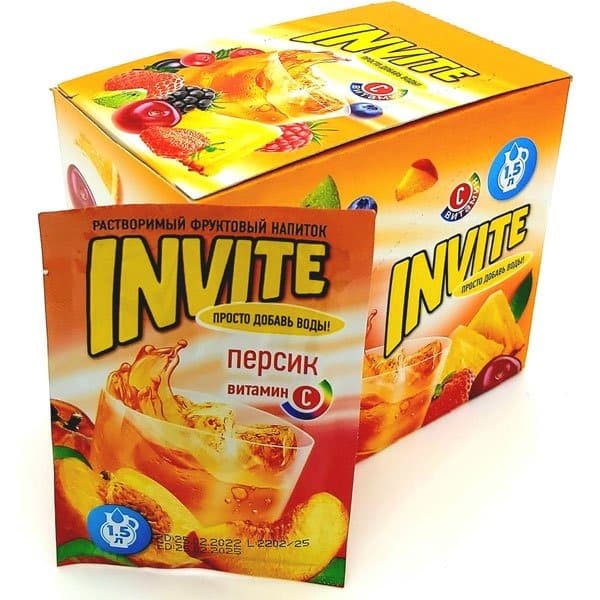 Растворимый напиток Invite Персик 9гр