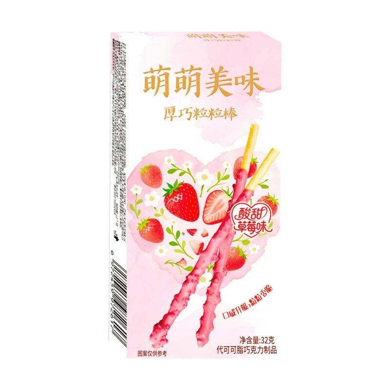Бисквитные палочки Mengmeng с клубничным вкусом, 32г
