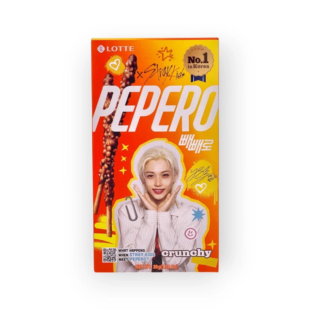 Бисквитные палочки Lotte Реpеrо Crunchy, 39г (Stray Kids Edition)