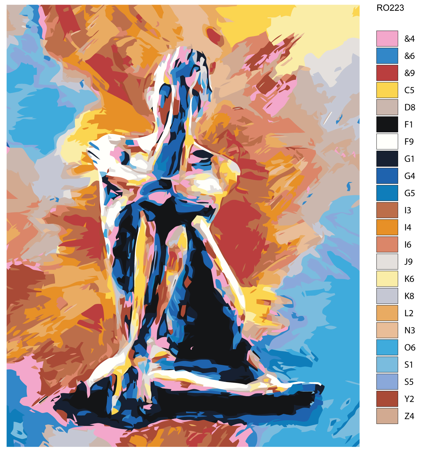 Картина по номерам (нал) "Девушка" (мазками) 40*50 (RO223)