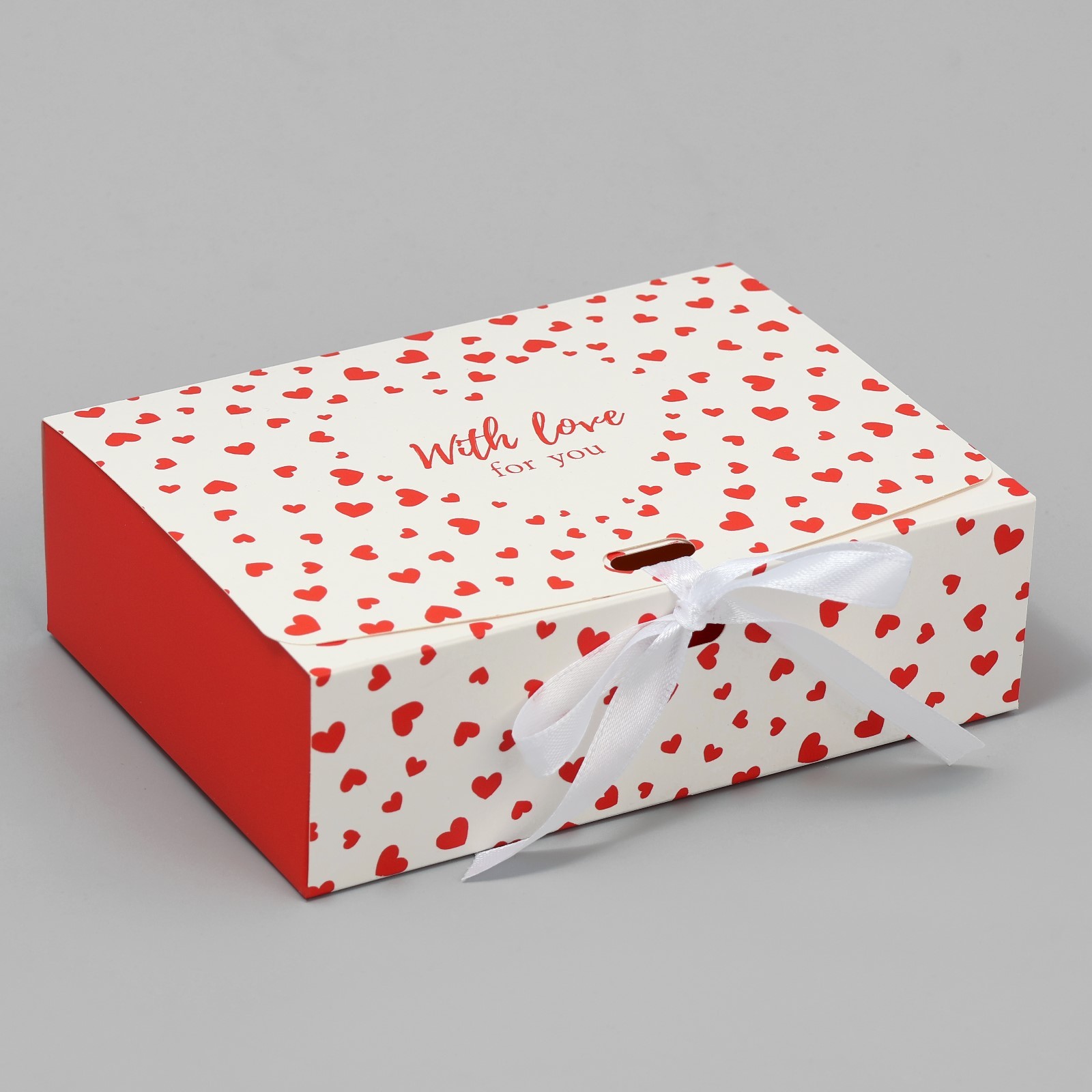 Складная коробка подарочная «With love», 16.5 х 12.5 х 5 см