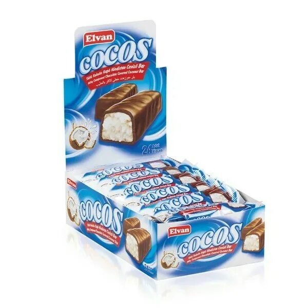 Батончик COCOS с молочным шоколадом и кокосом   24гр
