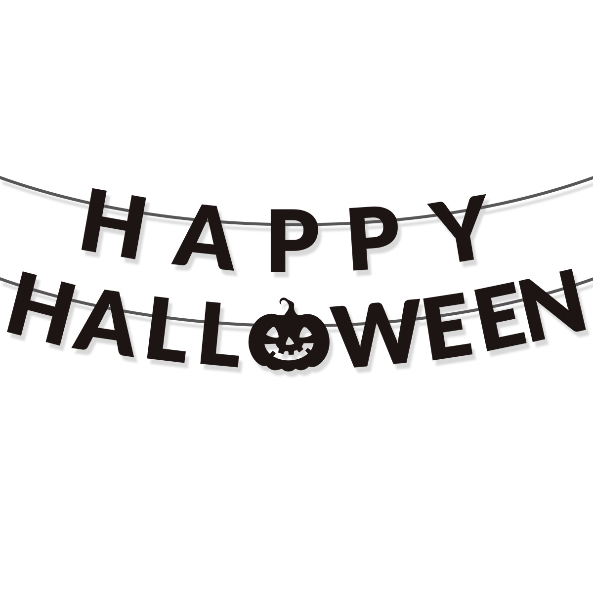 Гирлянда "Happy Halloween" черная