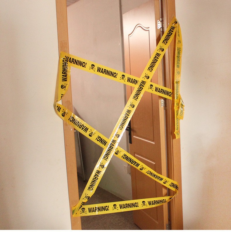 Лента "Warning" желтая