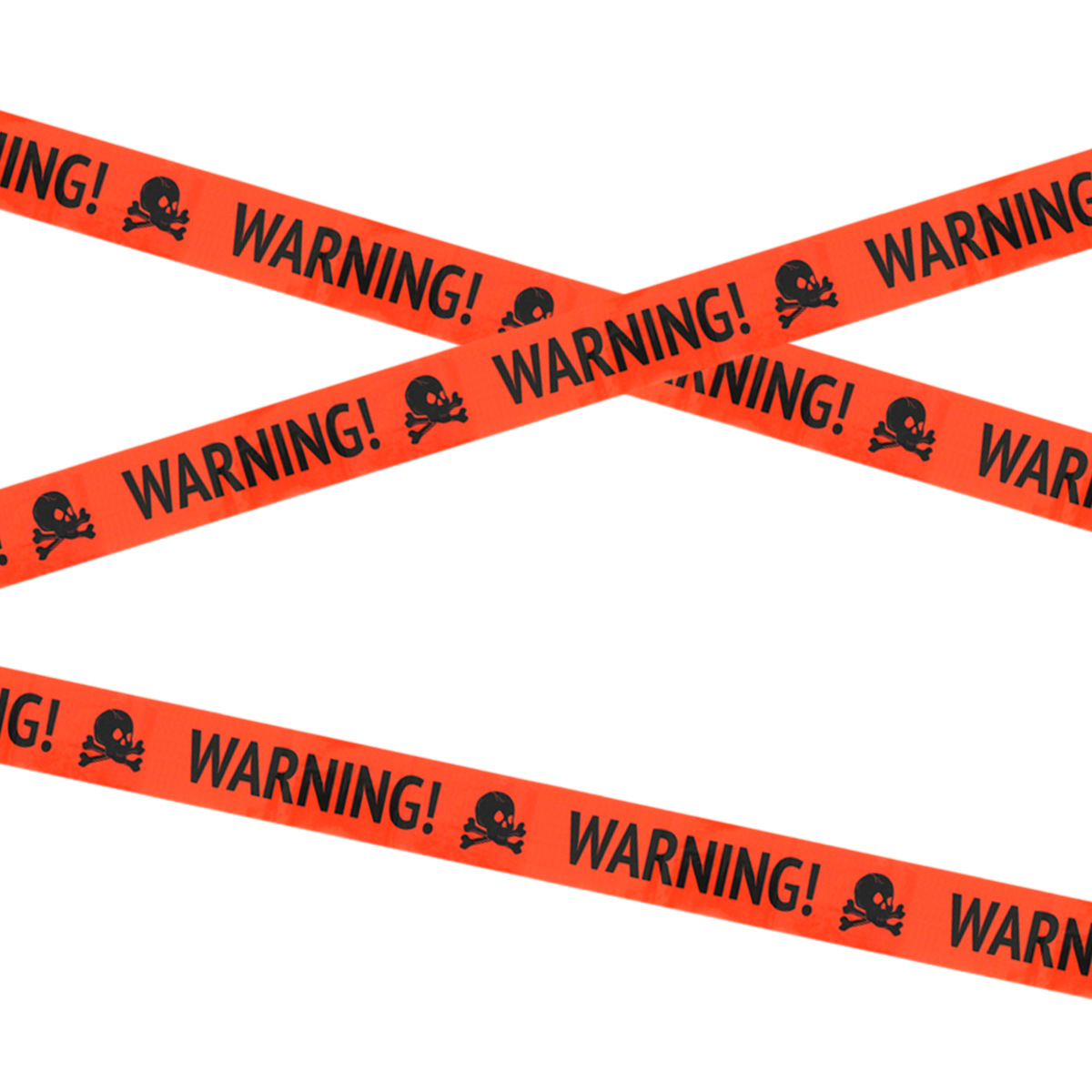 Лента "Warning" оранжевая