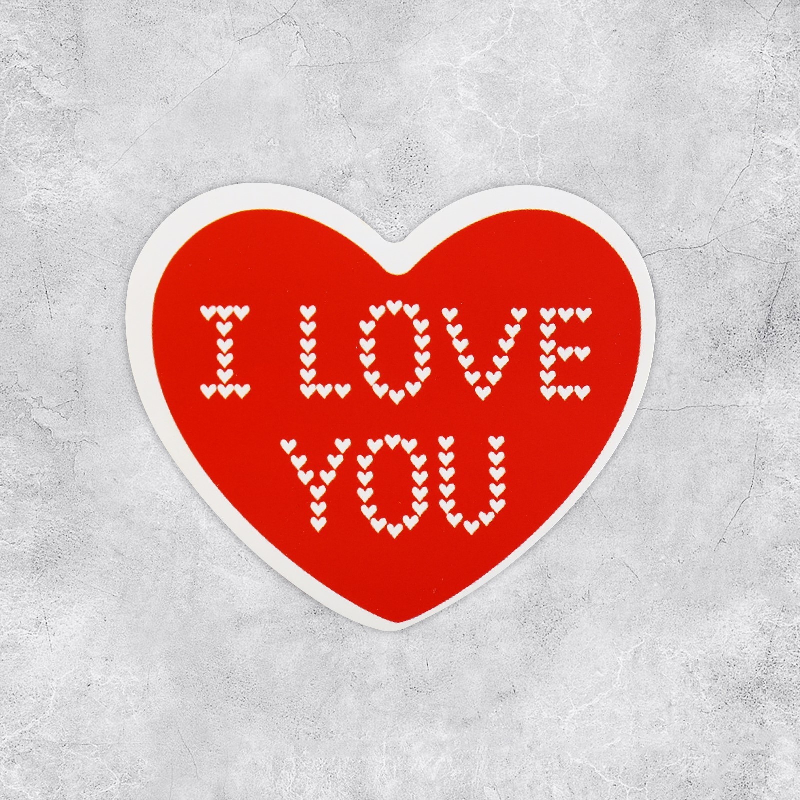 Открытка-валентинка I love you, 14 февраля, сердечки, 7 х 6 см