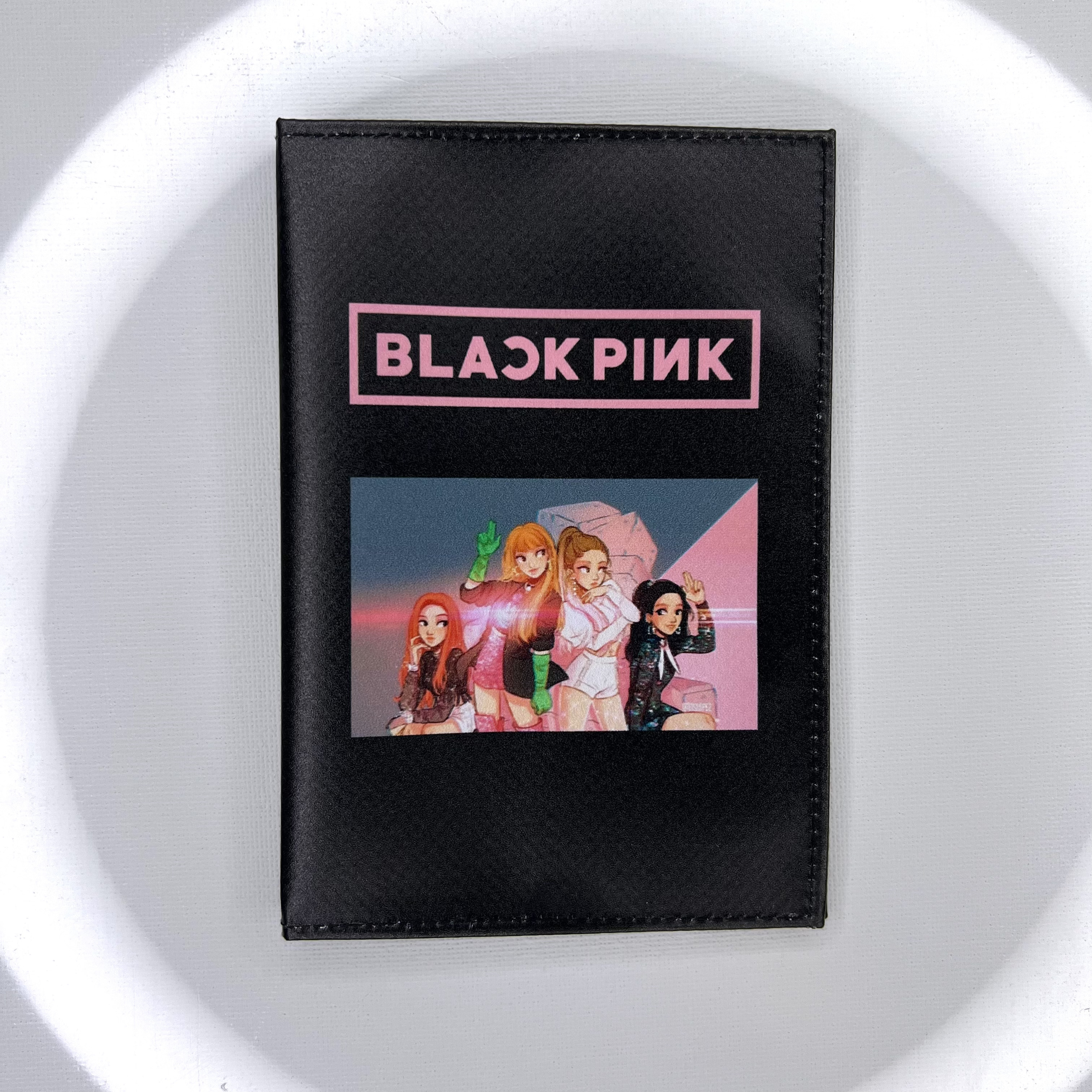 Обложка для паспорта "Blackpink" (черный фон)