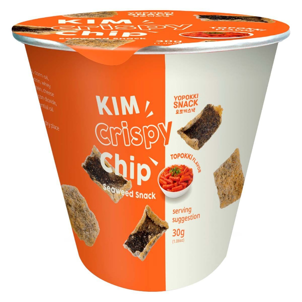 Чипсы из морской капусты Kim Crispy Chip Yopokki Topokki со вкусом токпокки, 30 г