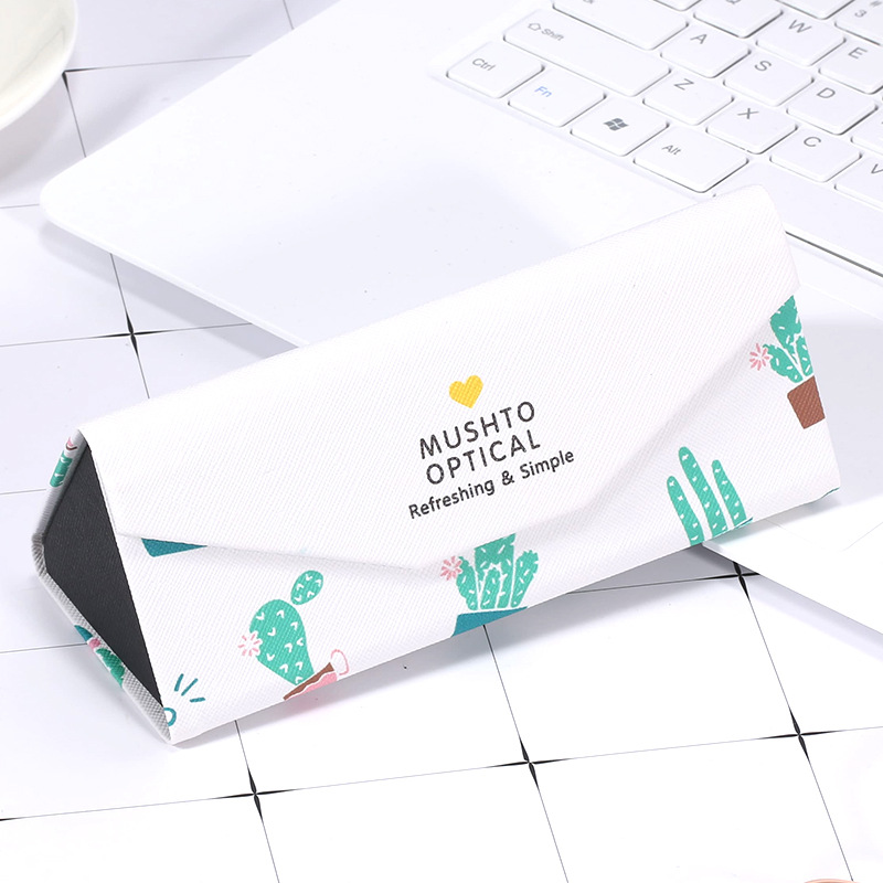 Чехол для очков складной "Кактус" белый