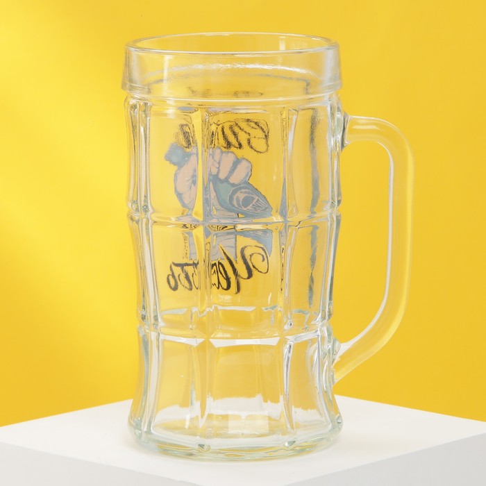 Кружка пивная с надписью «Сила, честь», 500 мл, 18+ - фото 2