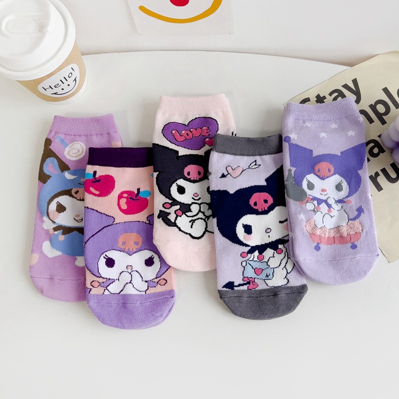 Носочки "Kuromi" короткие разноцветные