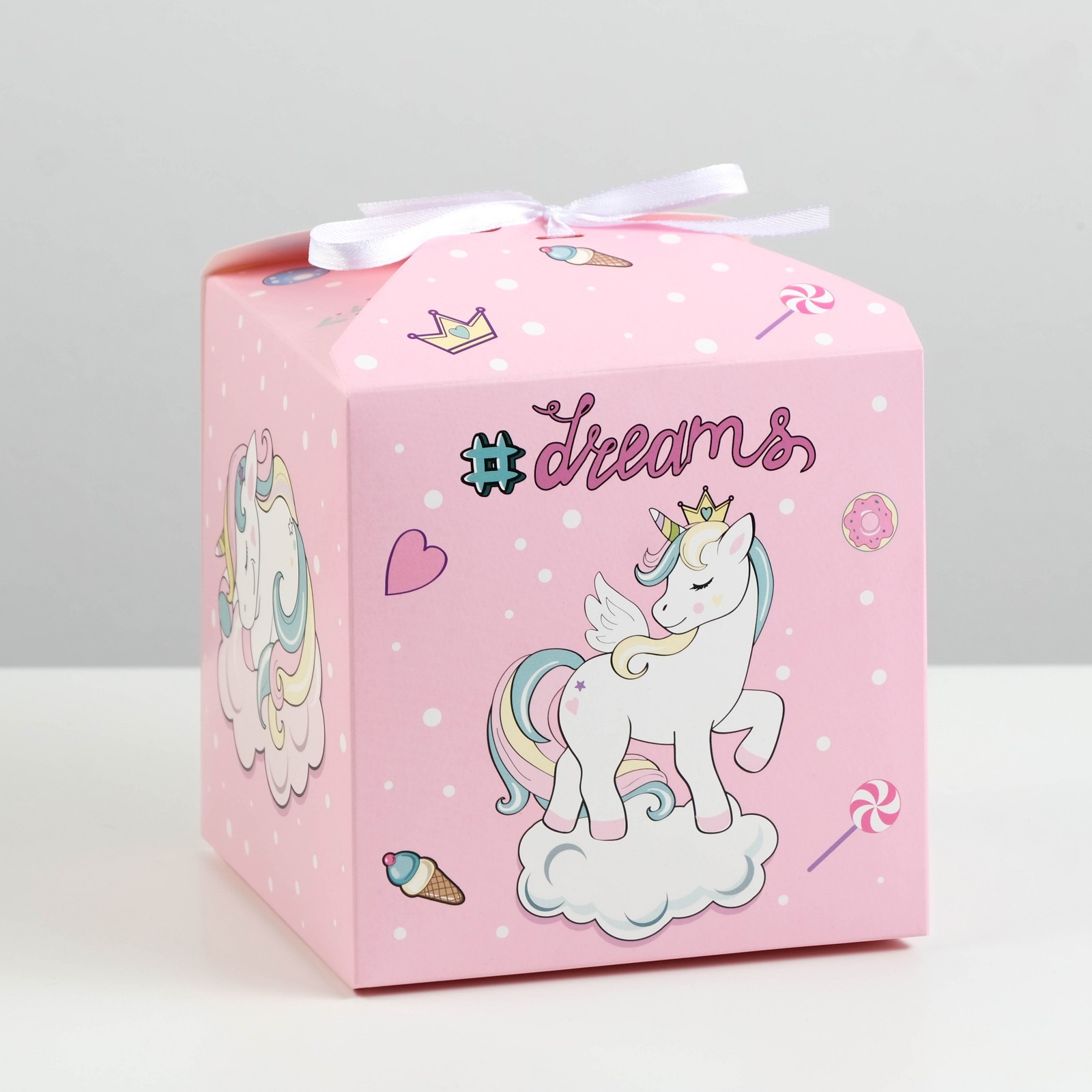 Коробка складная "Единороги", 14 х 14 х 14 см
