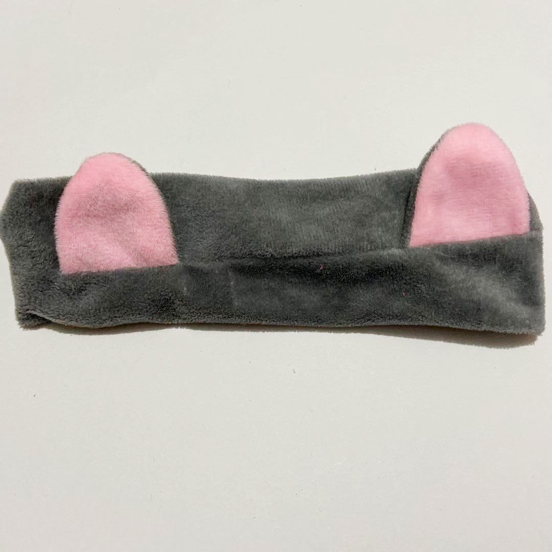 Повязка для волос "Кошачьи ушки" серая