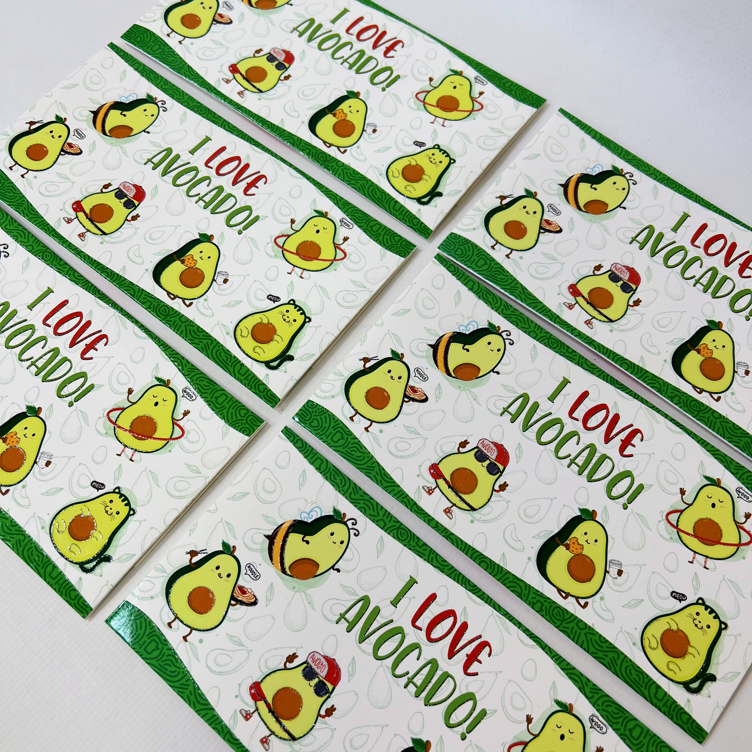 Конверт для денег с глиттером "I love Avocado"