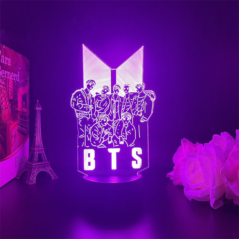Светильник акриловый "BTS" (стоят + лого)
