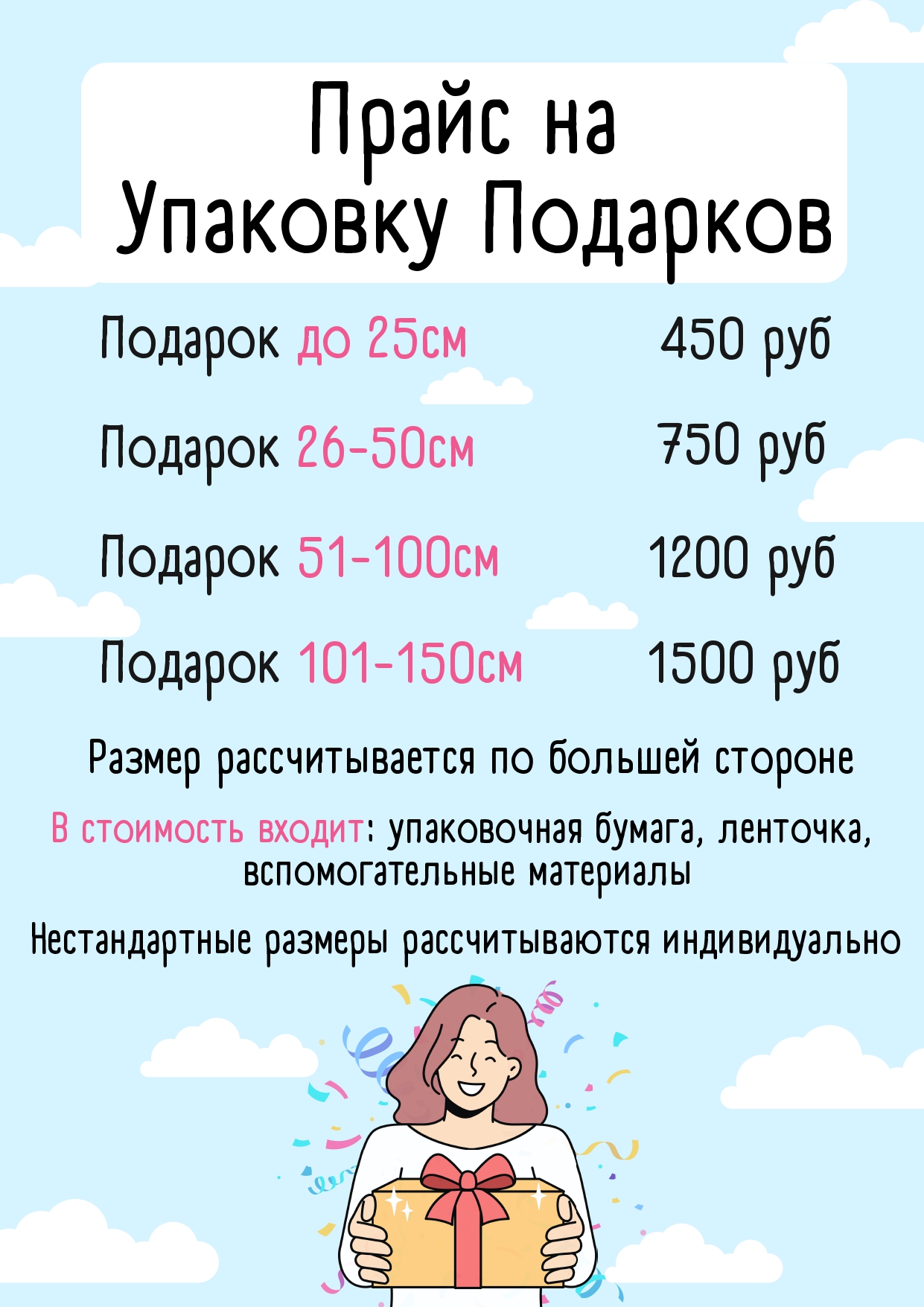 Упаковка подарков (прайс)