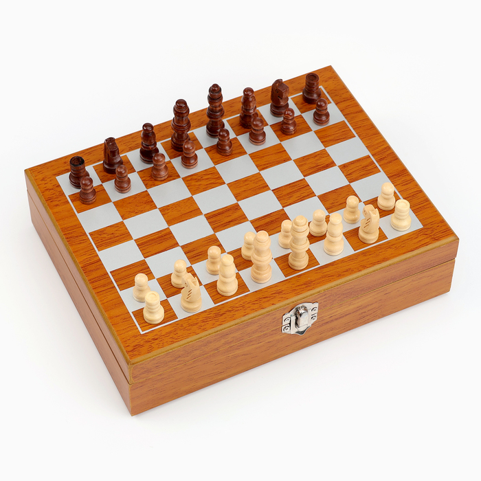 Подарочный набор 6 в 1, фляжка 8 oz, рюмка, воронка, кубики 5 шт., карты, шахматы, 18×24 см - фото 2