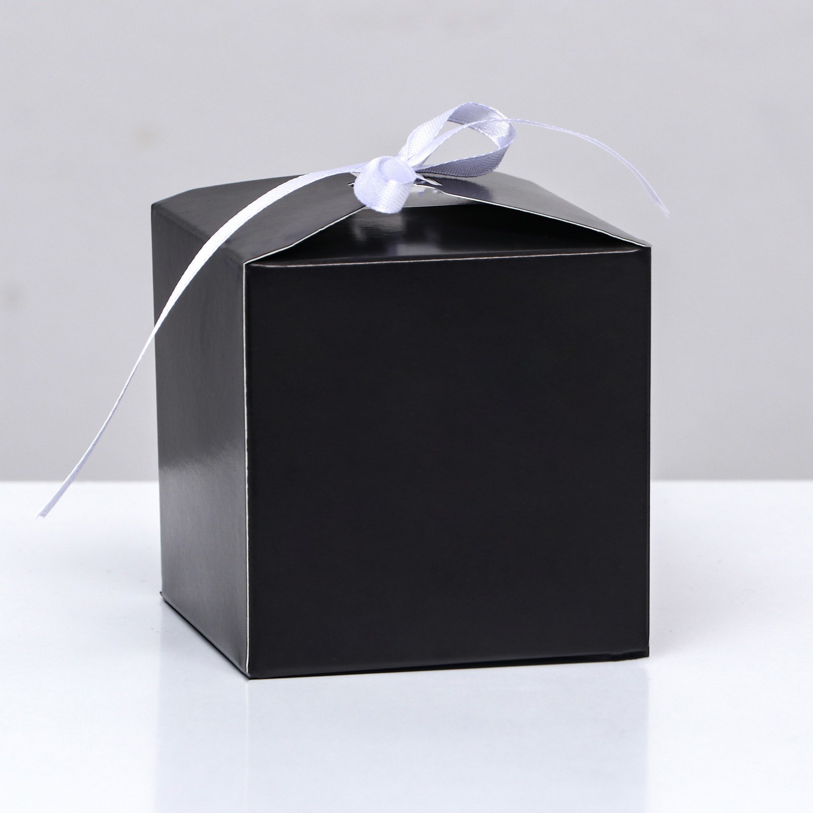 Коробка подарочная складная, квадратная, черная, 8×8×8 см