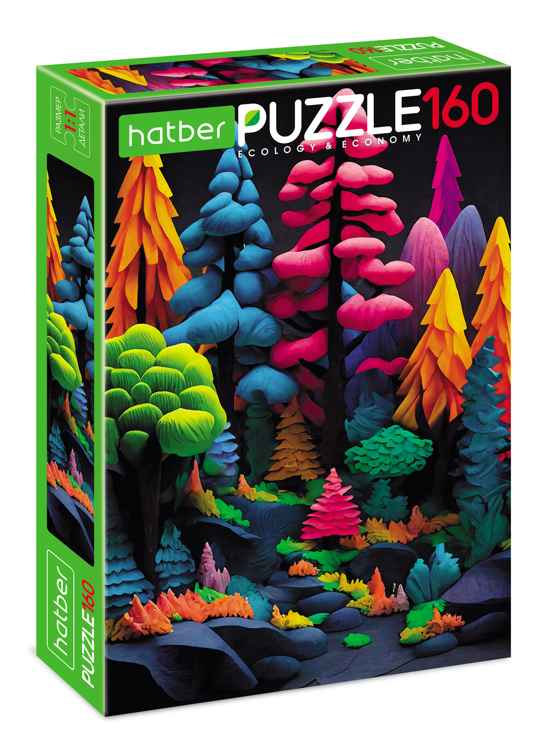 Пазлы 160 элементов 22*33см -Пластилиновый лес- 160ПЗ4_31785 Hatber Eco