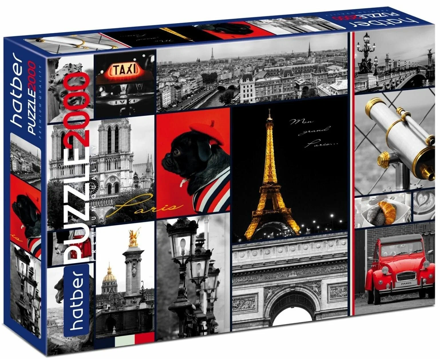Пазлы 2000 элементов 98*68см -I love Paris- 2000ПЗ1_22016 Hatber Premium