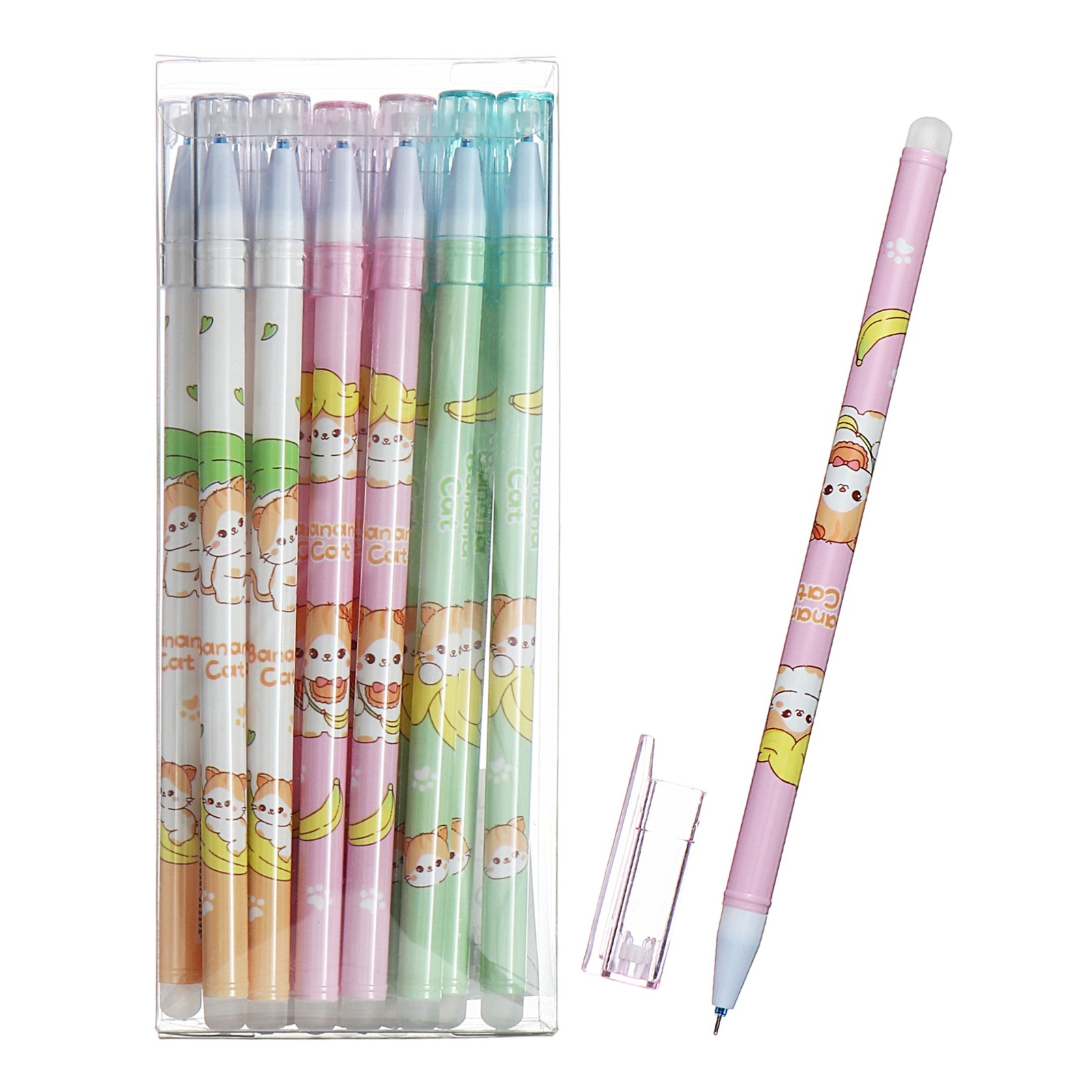 Ручка гелевая СТИРАЕМЫЕ ЧЕРНИЛА, 0.5 мм, корпус "Котик", стержень синий, МИКС