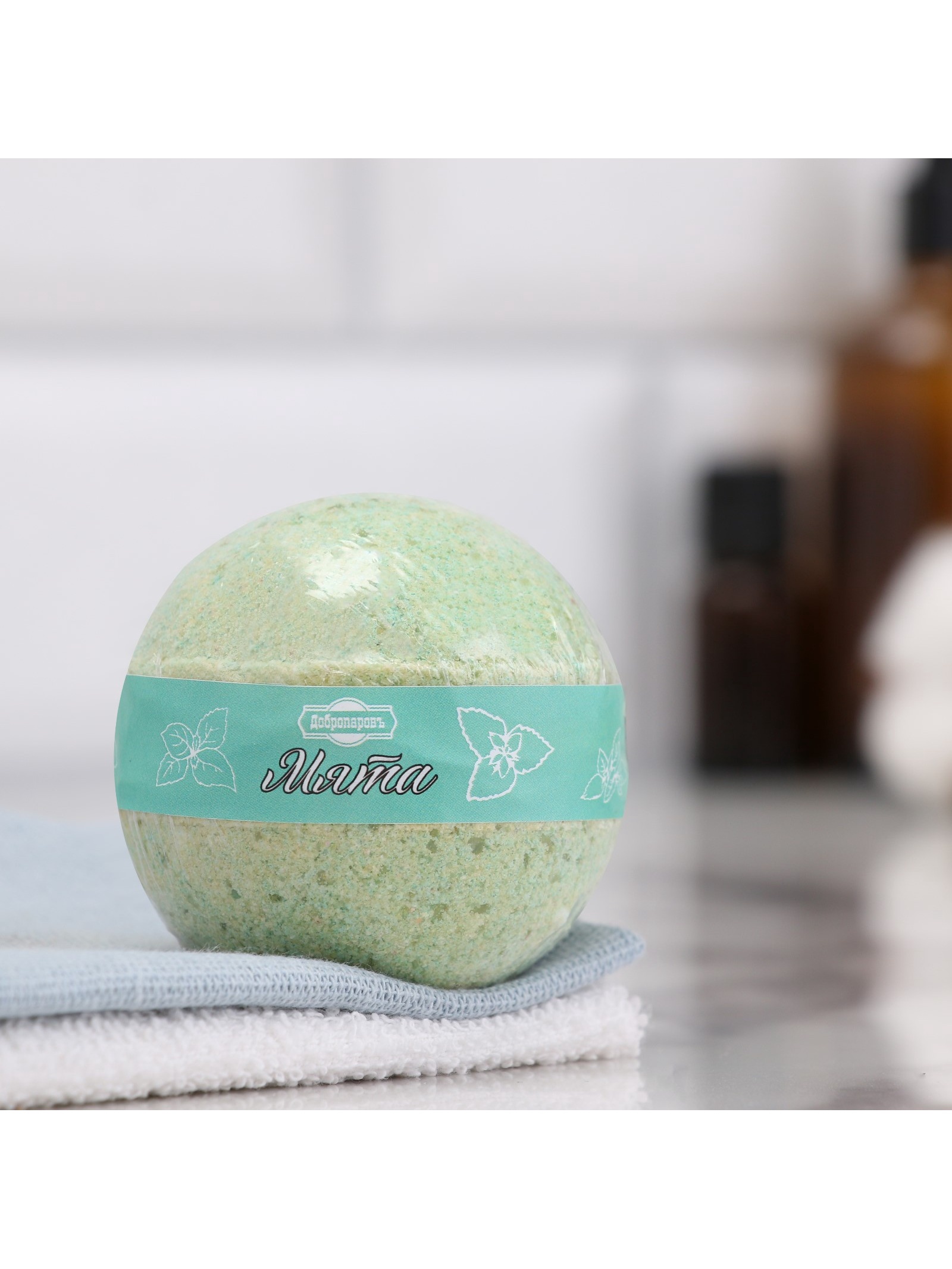 Бомбочка для ванн Добропаровъ с ароматом мяты, 110 г