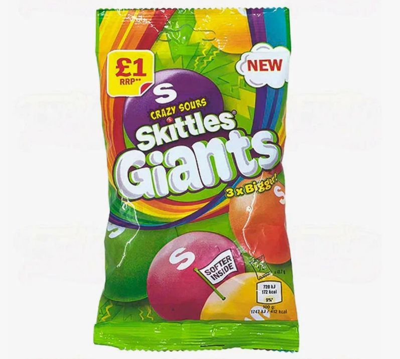 Драже Skittles Giants SOUR (Гигантские Кислые) 116 гр (14)