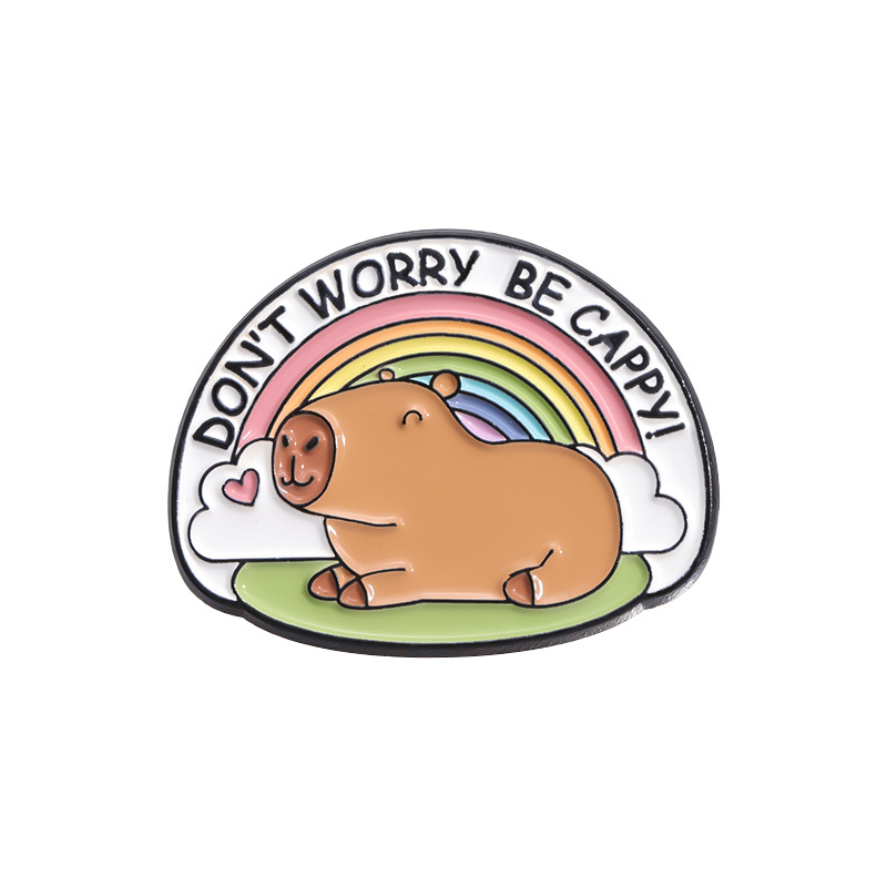 Значок-пин "Капибара радуга" (Dont Worry)
