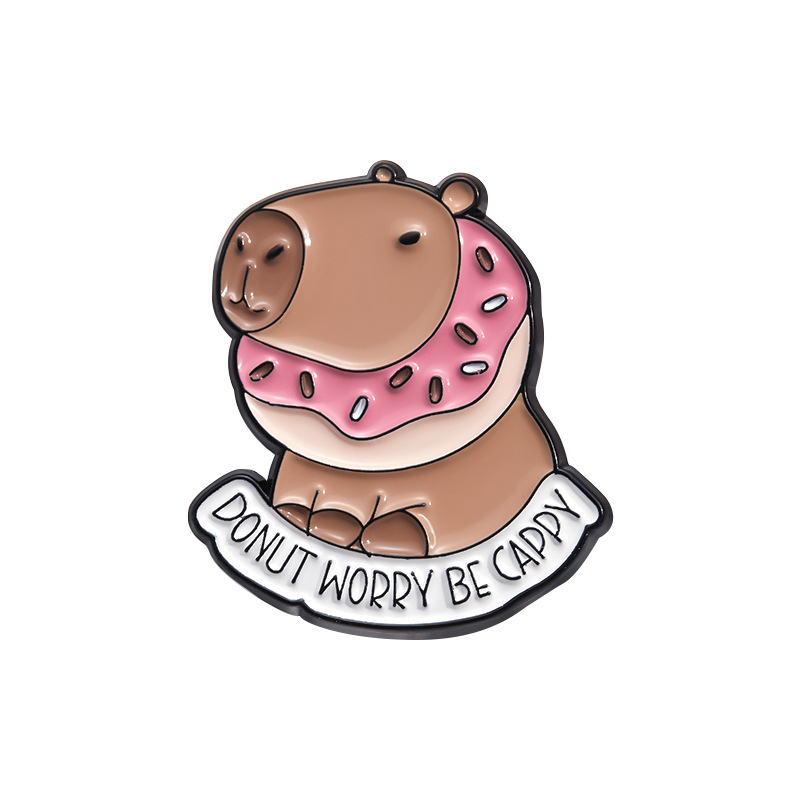 Значок-пин "Капибара с пончиком" (Donut)