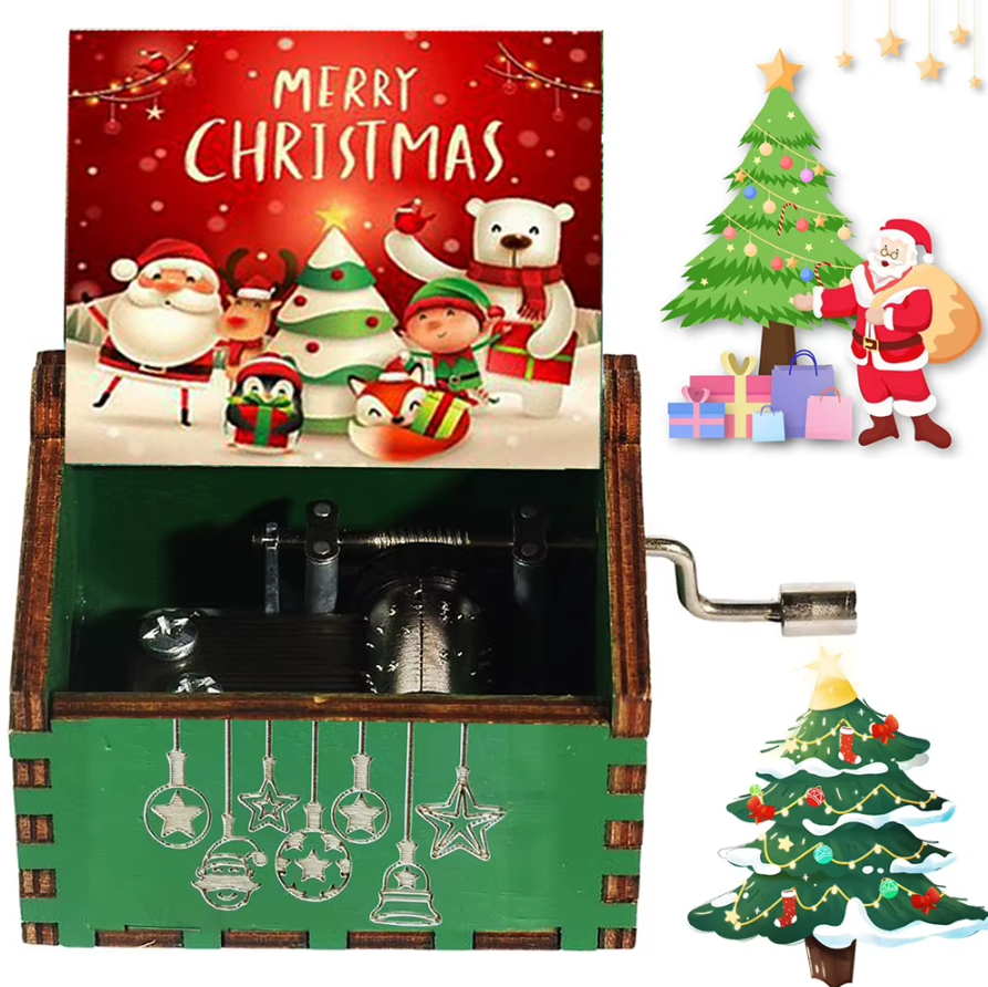 Музыкальная шкатулка "Merry Christmas" зеленая