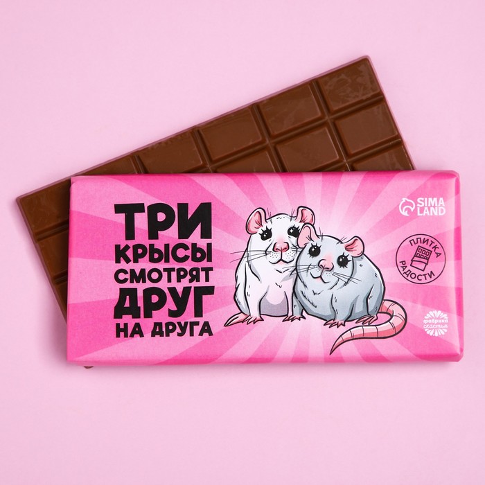 Плитка шоколада кондитерская «Три крысы», 100 г