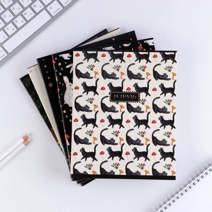 Тетрадь в клетку, 48 л., А5, на скрепке, блок №1 «Волшебство» МИКС - фото 3