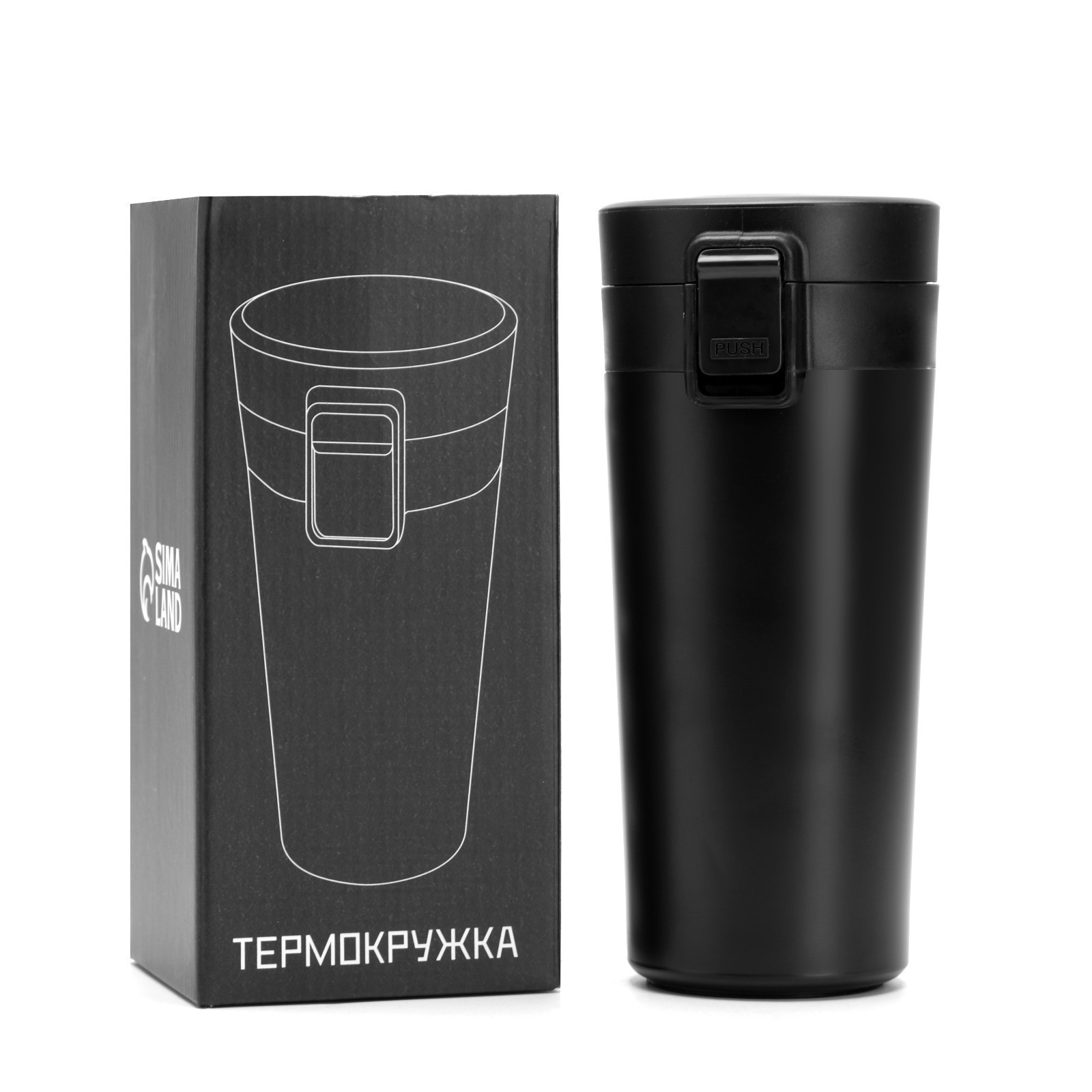 Термокружка Мастер К Style, 380 мл, сохраняет тепло 8 ч, с ситечком, нержавеющая сталь, чёрная
