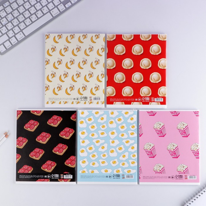 Тетрадь в клетку, 48 л., А5, на скрепке, блок №1 «Паттерн» МИКС - фото 2