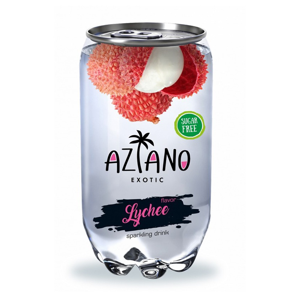 Газированный напиток Aziano со вкусом личи, 350мл
