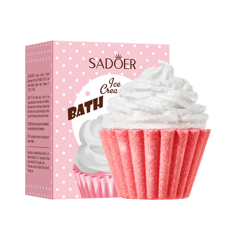 Бомбочка для ванны "Пирожное" (кекс) белый верх