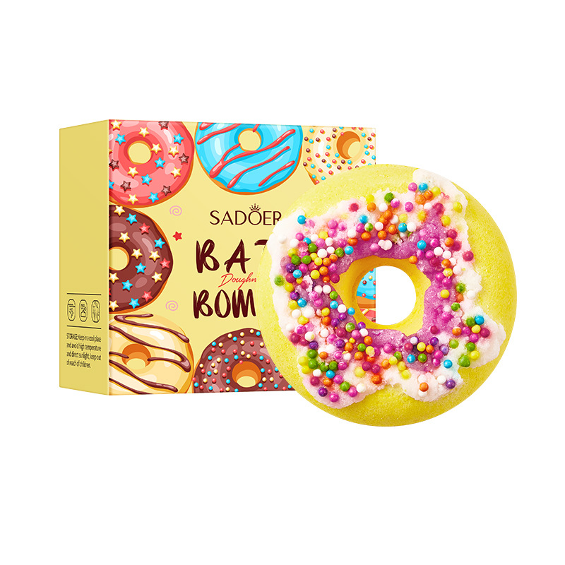 Бомбочка для ванны "Пончик" желтый с круглой присыпкой