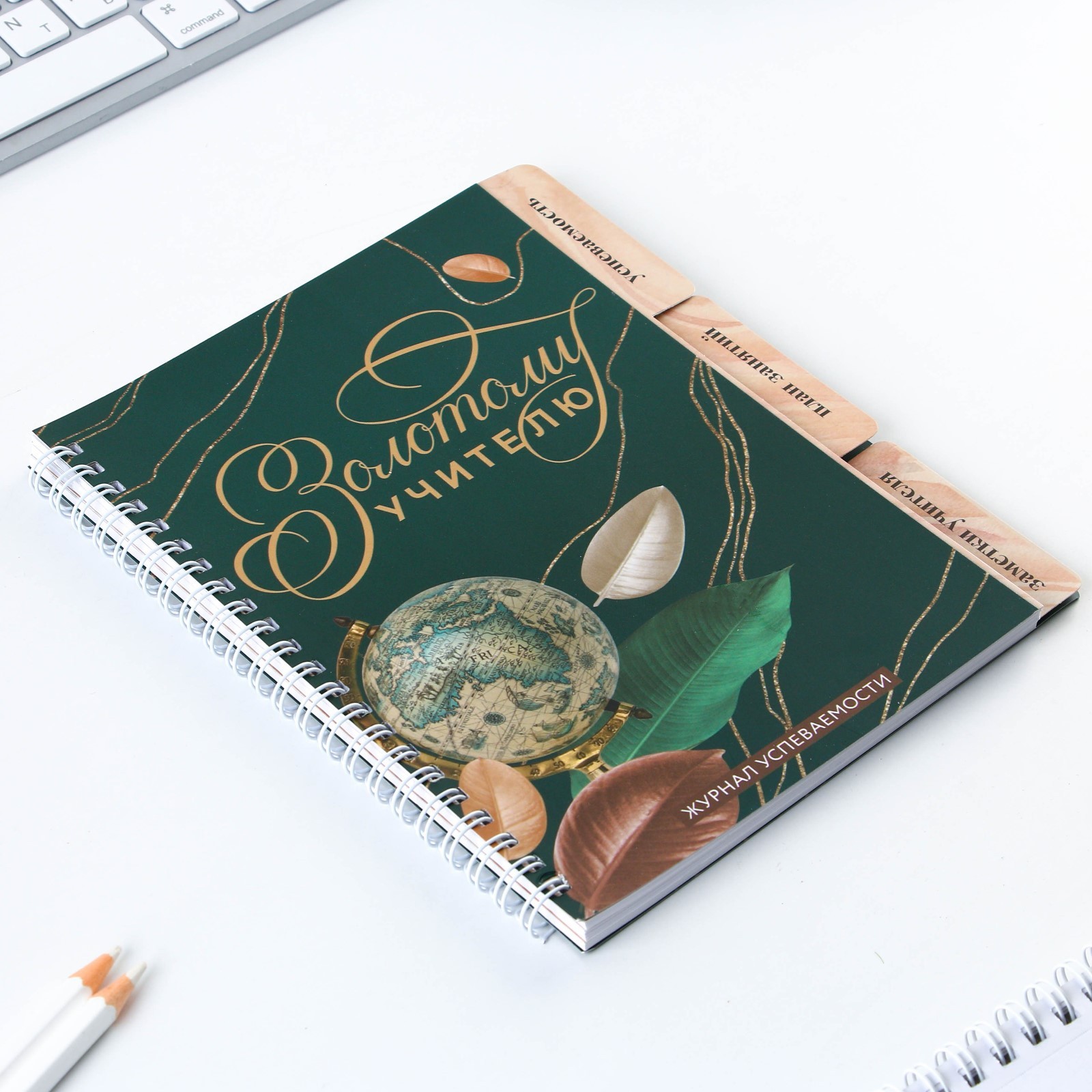 Журнал успеваемости на год для учителя , формат А5, 80 листов, мягкая обложка «Золотому учителю» - фото 5