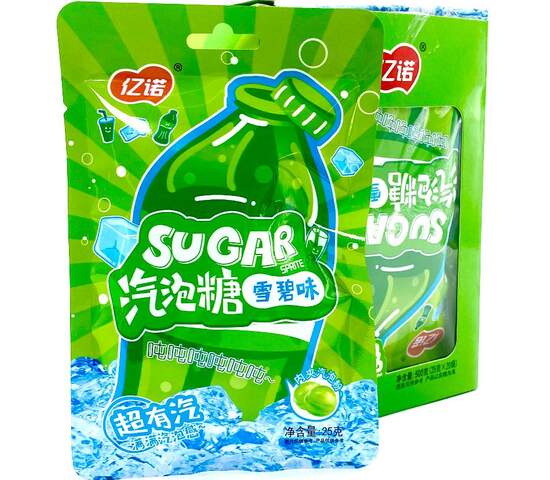 Конфеты карамель с шипучкой Yinuo "Sugar sprite" со вкусом спрайта