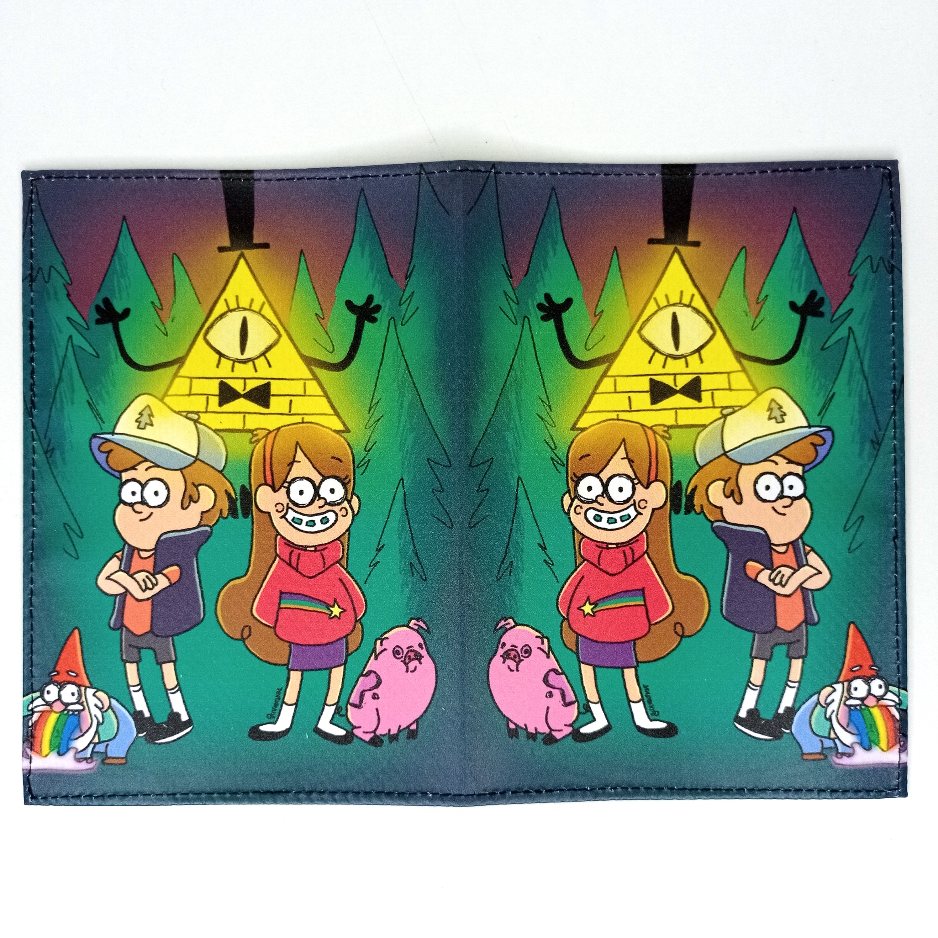 Обложка для паспорта "Гравити Фолз" (сверху Билл)