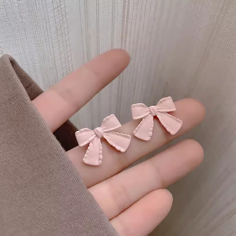 Серьги "Бантики" розовые