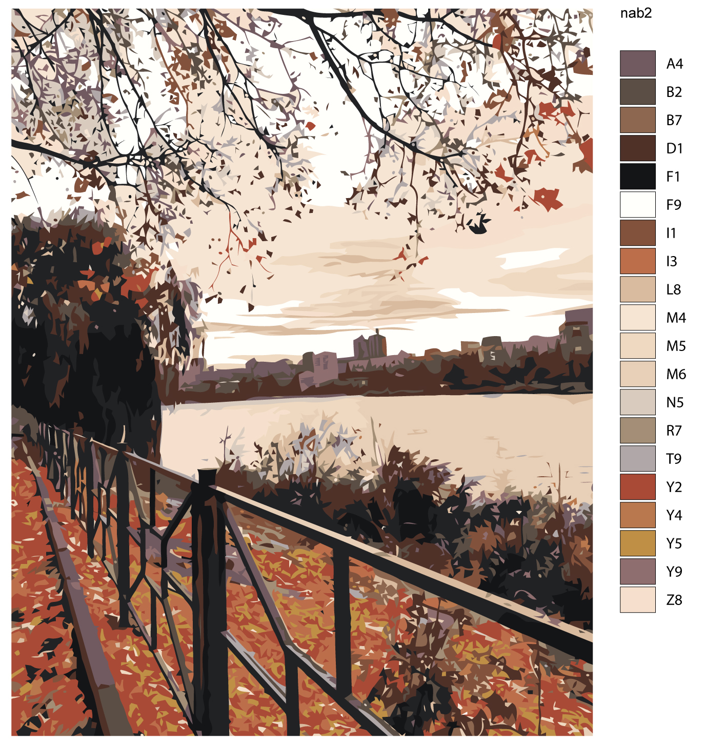 Картина по номерам (нал) 40*50 см "Донецк. Другая сторона набережной"