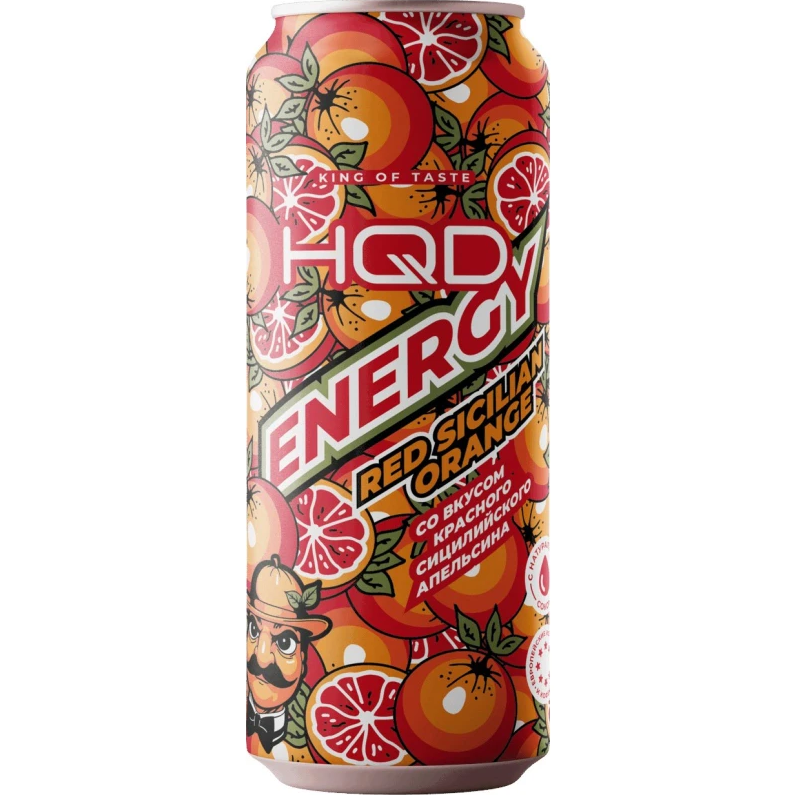 Энергетический напиток HQD Energy Red Sicilian Orange со вк. красного сицилийского апельсина, 450 мл